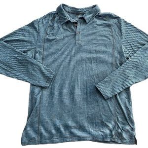 Coolibar Merino Suntect, SPF‎ 50 Blue Grey Stripe Longsleeve Size XXL